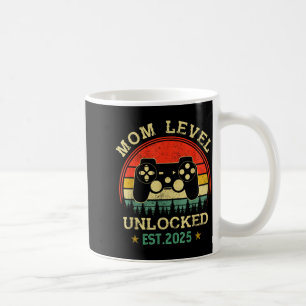 Mom level unlocked est 2025 video gamer mommy coffee mug