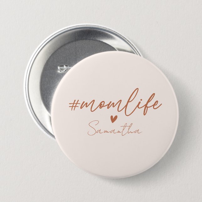 Mom Life 3 Inch Round Button (Front & Back)