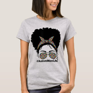 Mom Life Autism Awareness Mama Women Face Tee. Thi T-Shirt