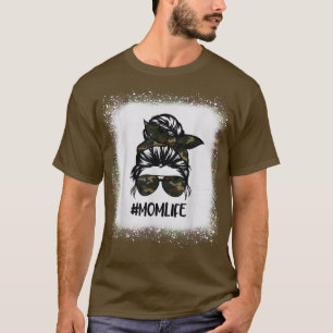 Mom Life Camouflage Ribbon, Military Veteran Match T-Shirt
