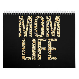 mom life cheetah leopard print gift calendar