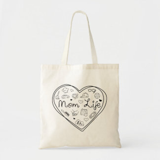 Mom Life - Cute Multitasking Mom Heart Tote Bag