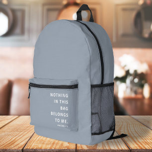 Mom Life   Fun Slogan Modern Minimalist Motherhood Printed Backpack