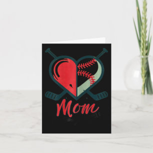 Mom Life Heart Funny Baseball Hockey Mom Mothers D Card