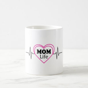 Mom Life Heartbeat Artwork Coffee Mug