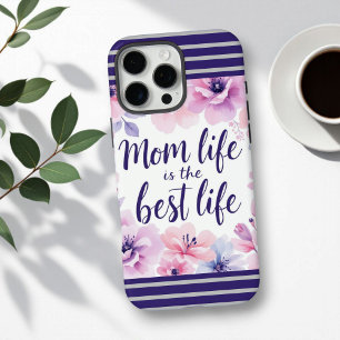 Mom Life Is The Best Life   Watercolor Floral Mom iPhone 16 Pro Max Case