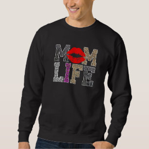 Mom Life Leopard Lips Mother's Day Sweatshirt