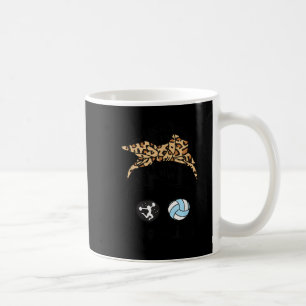 Mom Life Messy Bun Hair Fun Volleyball Cheer Mom Coffee Mug