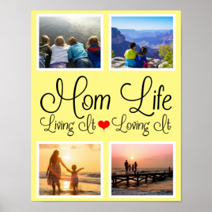 Mom Life Mother's Day Yellow Photo Poster
