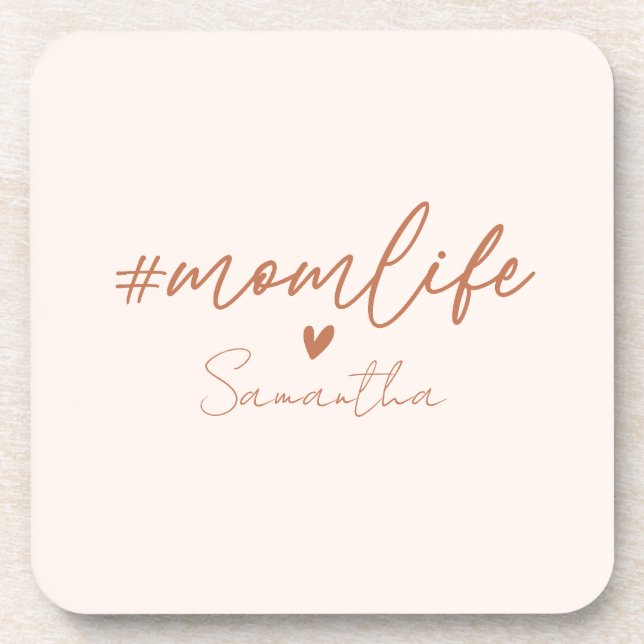 Mom Life - Rustic Charm Design Coaster (Front)
