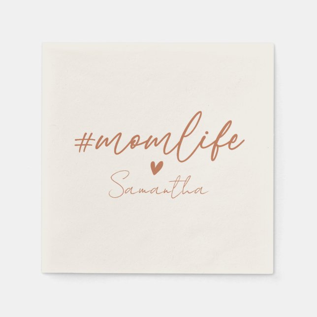 Mom Life - Rustic Charm Design Napkin (Front)
