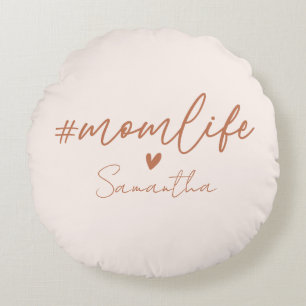 Mom Life - Rustic Charm Design Round Pillow