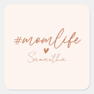 Mom Life - Rustic Charm Design Square Sticker