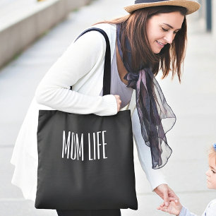 "MOM LIFE" simple text custom Tote Bag