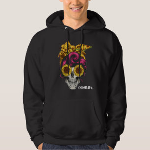 Mom Life Skull Sunflower Women Mother's Day Hoodie