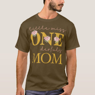 Mom Little Miss Onederful Birthday Party 1 Year Ol T-Shirt