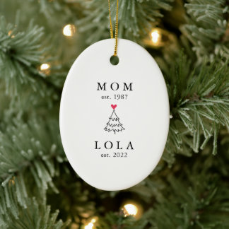 Mom | Lola Year Est. Christmas Ceramic Ornament