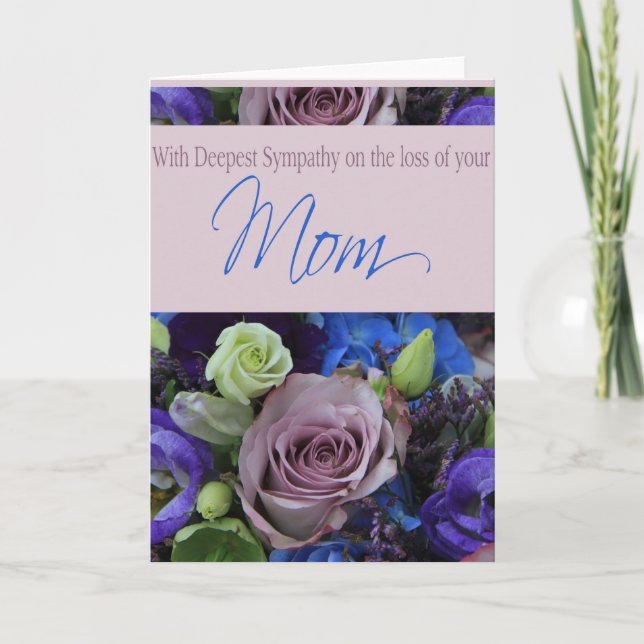 Mom loss Rose sympathy Card (Front)