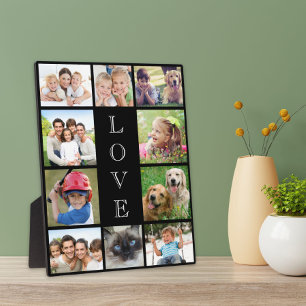 Mom Love 10 Photo Collage Black Plaque
