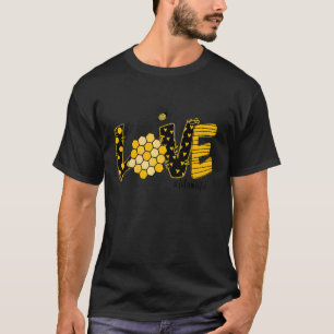 Mom Love Bee Heart Print Mom Life T-Shirt