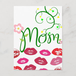 Mom Love Floral Heart Blossom Vines Destiny Sports Postcard