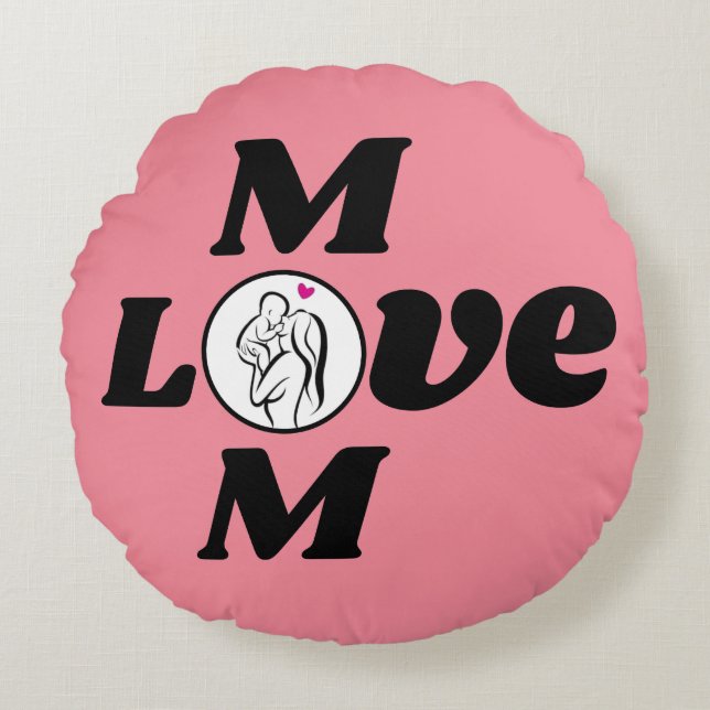 Mom love round pillow (Front)