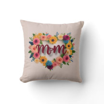 Mom Love Wreath -Throw Pillow