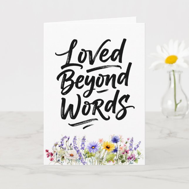 Mom Loved Beyond Words Watercolor Wildflower Card (Small Plant)