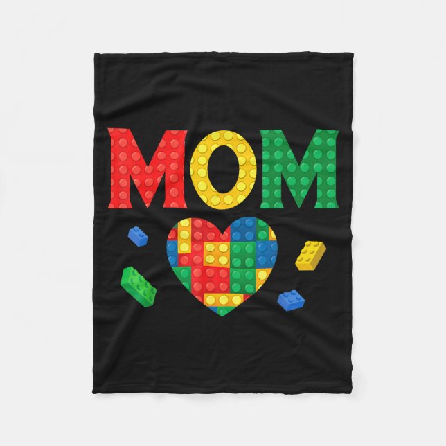 Mom lover master builder building bricks blocks fleece blanket (Front)