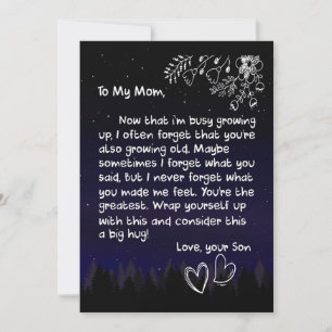 Mom Lovers   To My Mom I Love You Very Much Holiday Card