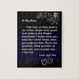 Mom Lovers   To My Mom I Love You Very Much Jigsaw Puzzle