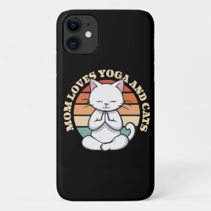  Mom Loves Cats and Yoga iPhone 11 Case