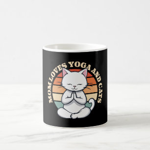 Mom Loves Cats and Yoga Coffee Mug