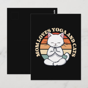  Mom Loves Cats and Yoga Postcard