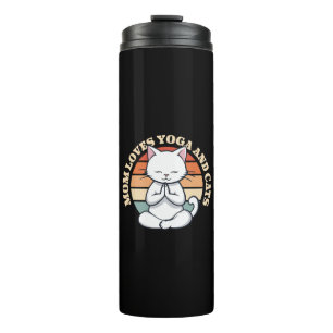 Mom Loves Cats and Yoga Thermal Tumbler