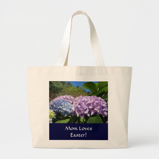 Mom Loves Easter! Tote bag Hydrangea Flowers (Front)