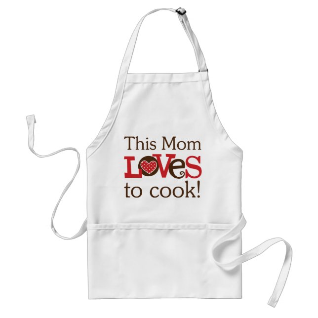 Mom Loves To Cook Chef Standard Apron (Front)