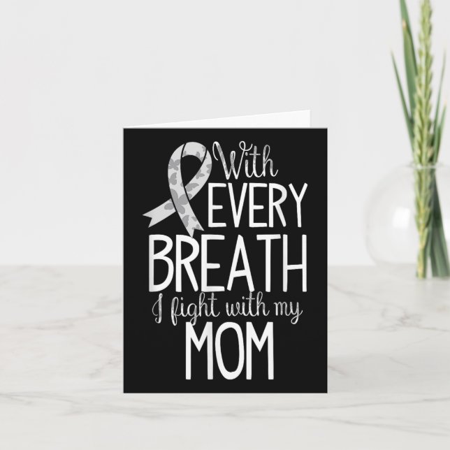 Mom Lung Cancer Awareness T Shirt Women Men Kids  Card (Front)