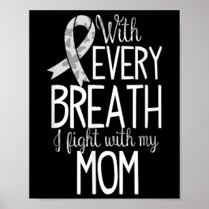 Mom Lung Cancer Awareness T Shirt Women Men Kids  Poster