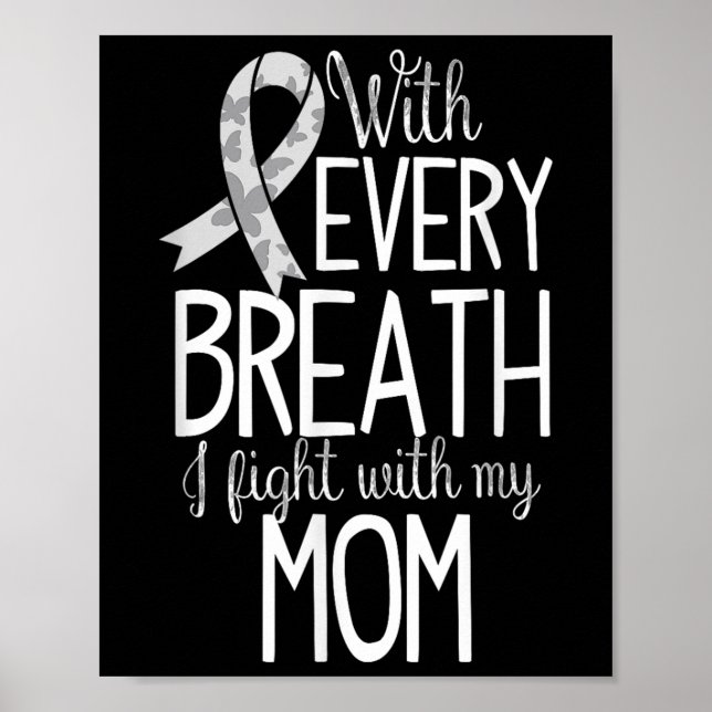 Mom Lung Cancer Awareness T Shirt Women Men Kids  Poster (Front)