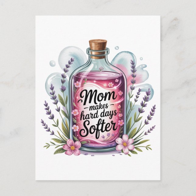 Mom Makes Hard Days Softer Holiday Postcard (Front)