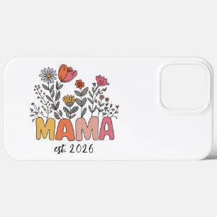 Mom Mama Est 2026 Pregnancy Floral Personalized iPhone 13 Pro Max Case
