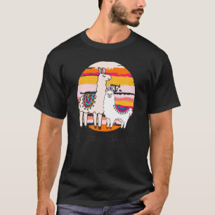 Mom Mama Llama Birthday Cute Animal  Retro 1 T-Shirt