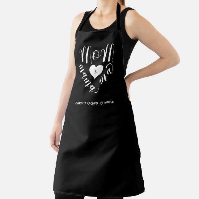 Mom Mama Ma Heart Kids Mother's Day Gift Apron (Insitu)