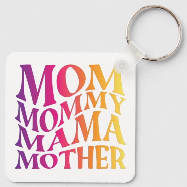 mom mama mother keychain (Back)