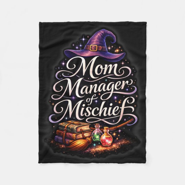 Mom manager of mischief funny magical fantasy cute fleece blanket (Front)
