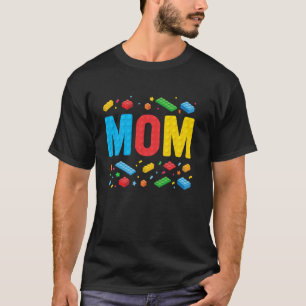 Mom Master Builder Building Bricks Blocks Family M T-Shirt