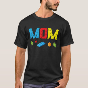Mom Master Builder Building Bricks Blocks Family S T-Shirt
