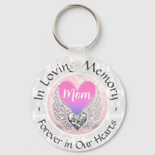 Mom Memorial Heart Keychain