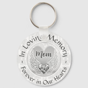 Mom Memorial Heart Keychain